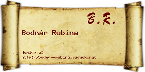 Bodnár Rubina névjegykártya