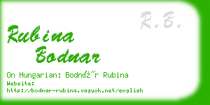 rubina bodnar business card